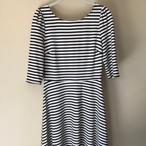 Black & White Stripped A-Line Dress, Size M (EUC)